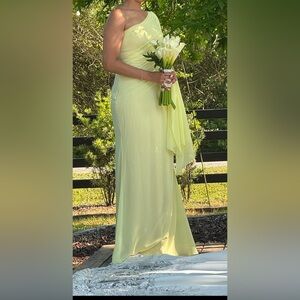 Yellow chiffon long dress